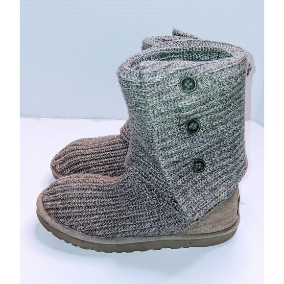 UGG Australia Womens Classic Cardy Tall Knit Boots With Button Detail - Picture 10 of 10